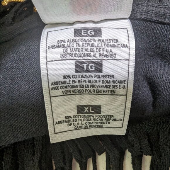 Fruit of the Loom BEST‎ Vintage Eqypt black T Shirt with Fringe and Beads - Picture 11 of 12